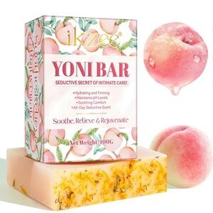 2 PCS Yoni Intimate Soap Bar for Women Ph Balance, Natural Yoni Peach Scent